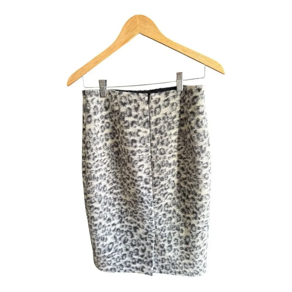 Women’s Ann Taylor Wool Blend Leopard Print Pencil Skirt
